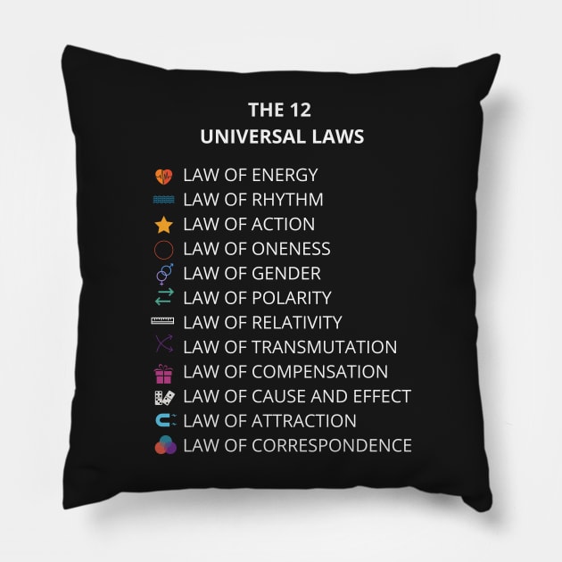 The 12 Universal Laws Pillow by Felicity-K