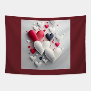 Beautiful valentine hearts- Red, white and black ! Tapestry