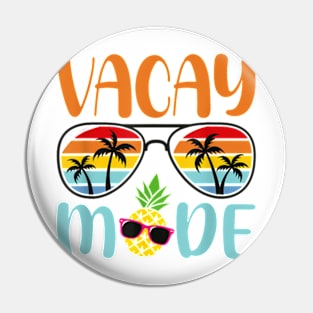 Vacay Mode Cute Vacation Summer Cruise Getaway Holiday T-Shirt Pin