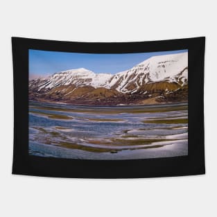 Rugged Mountain Landscape on Spitsbergen Svalbard Tapestry