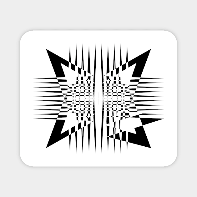 Geometric explosion black and white Magnet by k10artzone