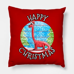 Christmas Diplodocus Dinosaur Xmas 2022 Pillow