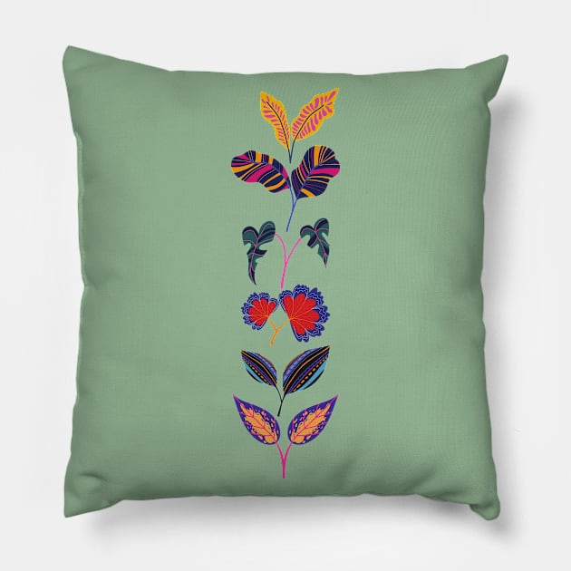 colorful tropical plants Pillow by High Altitude