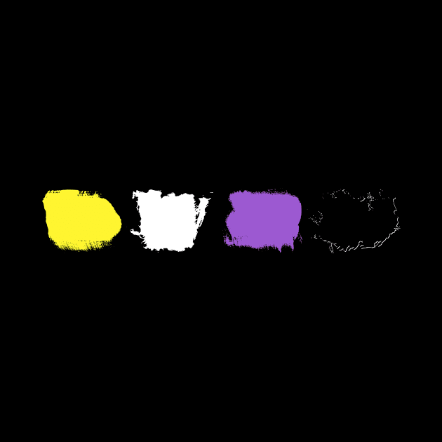 Minimal Nonbinary Pride Flag Stroke by wheedesign