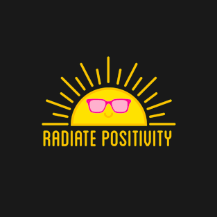 Radiate positivity, happy sun with pink sunglasses T-Shirt