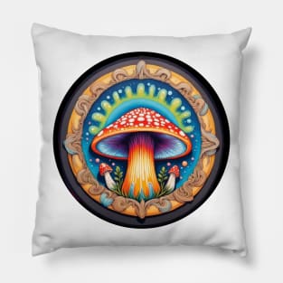 Mushroom Mandala - Red Cap Pillow