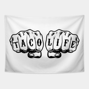 Taco Life - vintage design - Fist Tattoo Tapestry