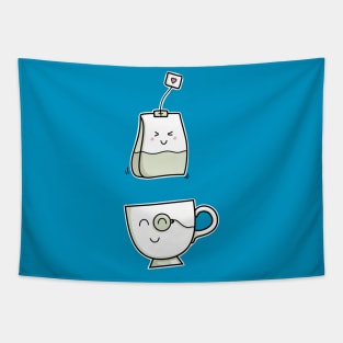 Cute Kawaii Love Tea (version 2) Tapestry