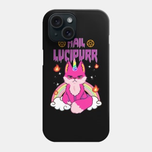 Cute & Funny Satanic Hail Lucipurr Rainbow Emo Cat Phone Case