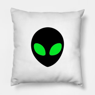 Alien with green eyes design for t-shirts, hoodies, stickers, cases, notebooks, pillows, totes, masks Pillow