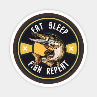 EAT SLEEP FISH REPEAT - FISHING T-SHIRT Magnet