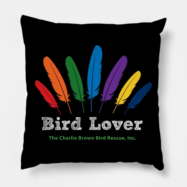 CB bird lover - white type Pillow by Just Winging It Designs