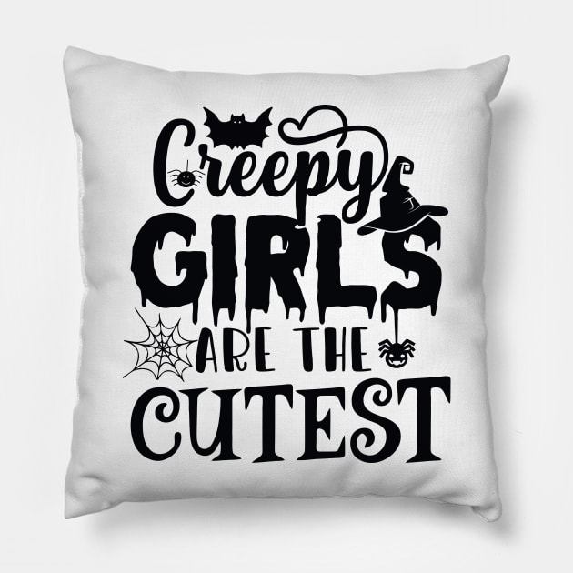 Creepy Girls Are the Cutest Pillow by TheDesignDepot