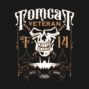 F-14 Tomcat Veteran Aviation Skull 1970 to 2006 T-Shirt