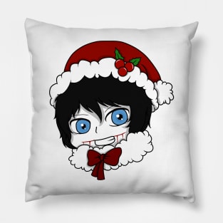 jeff the killer christmas chibi Pillow