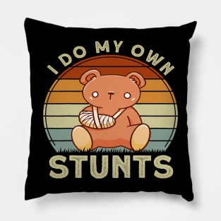 I Do My Own Stunts Teddy Bear Get Well Recovery Broken Arm Pillow