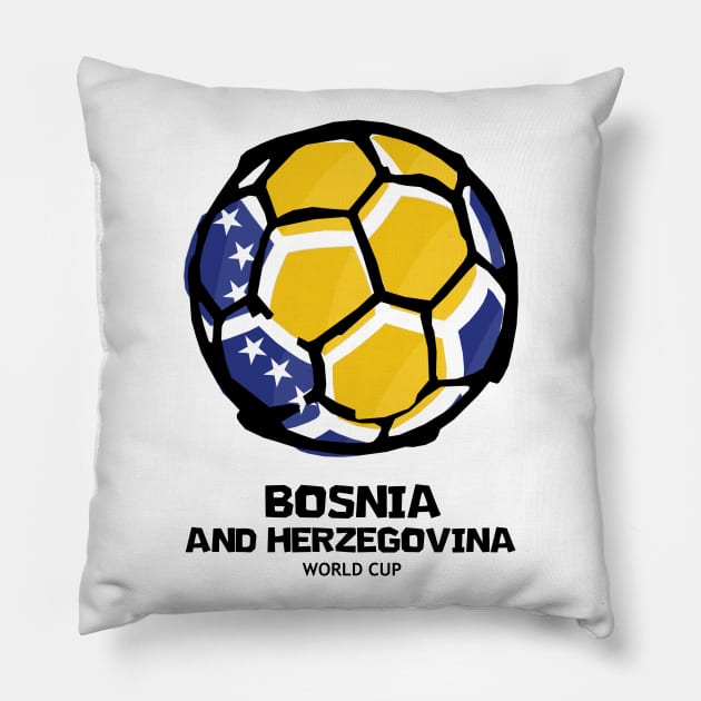 Bosnia And Herzegovina Football Country Flag Pillow by KewaleeTee