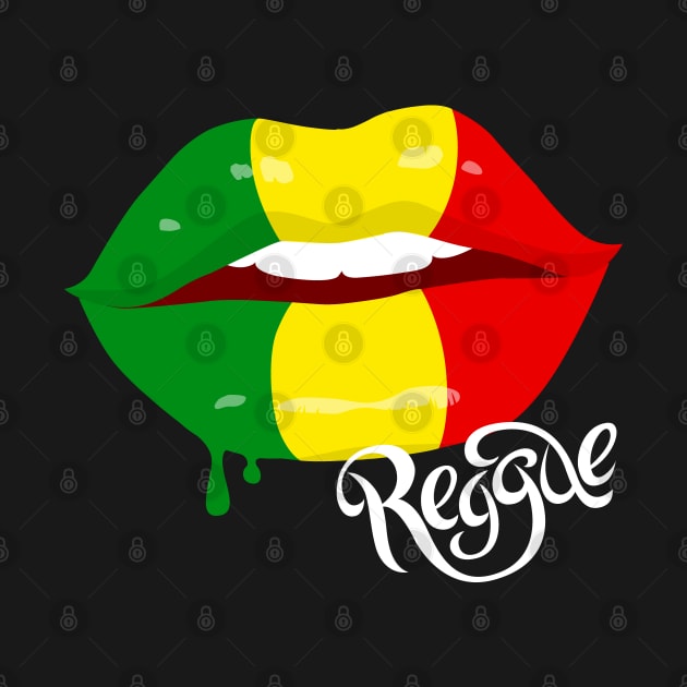 Reggae Clothing for women, Rastafarian Flag Lips, Reggae by Happy Lime