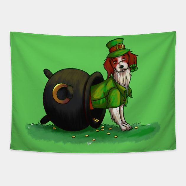 Lucky St. Patrick's Day Dog Tapestry by SakuraDragon