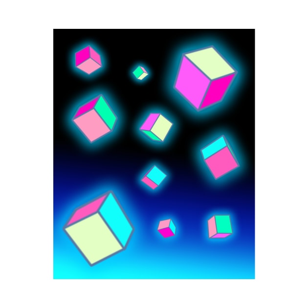 Futuristic glowing cubes by Scarlett Blue