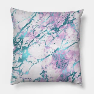 Marble Pattern Aesthetic Purple Blue Teal Pillow