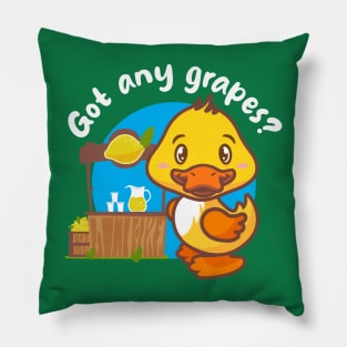 Got any grapes? Annoying duck (on dark colors) Pillow