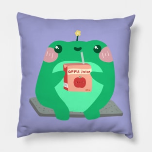 Kawaii Frog Drinking Apple Juice Pillow