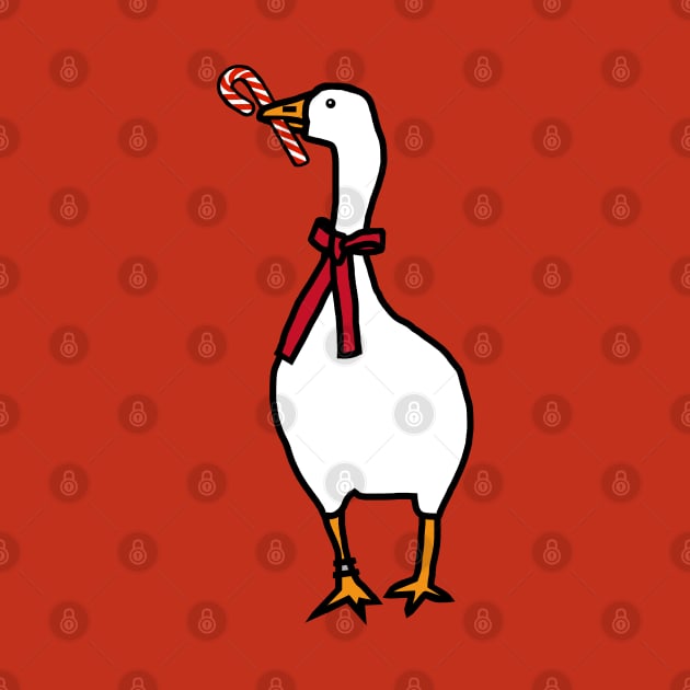 Christmas Gamer Goose with Candy Cane by ellenhenryart