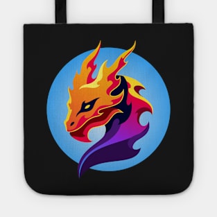 Colourful Vector Graphic Luck Dragons Head Design Tote