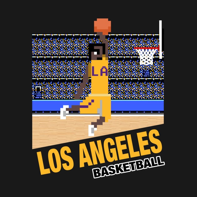 Los Angeles Basketball 8 bit pixel art cartridge design by MulletHappens