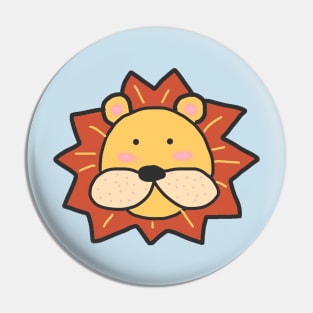 Cute lion face graphic Pin