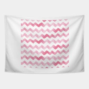 Watercolor Pink Chevron Stripes Tapestry