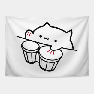 Bongo Cat Viral Music Cute Cat Meme Tapestry