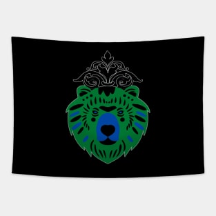 Green Bear with head jewelry Tapestry