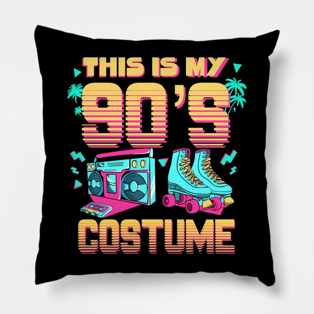 This Is My 90s Costume 1990s 90s Vibes Outfit Retro Party Pillow by MerchBeastStudio