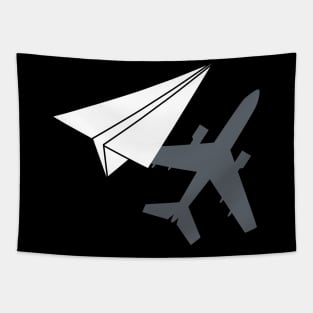 funny pilot paper Airplane Tapestry