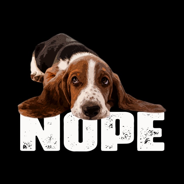 Pawsitively Poised Basset Hound NOPE, Tee Trendsetter Triumphs by Northground