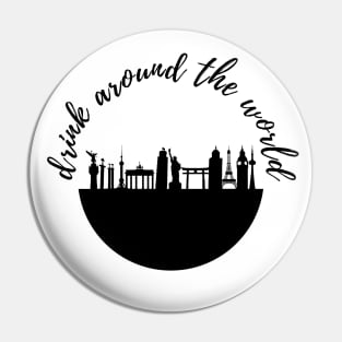 Drink Around the World Black Pin