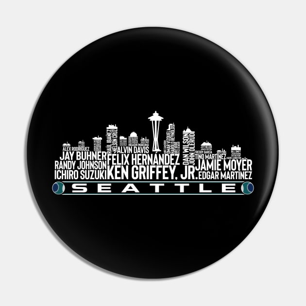 Seattle Baseball Team All Time Legends Seattle City Skyline Pin by Baswan D'apparel Ish