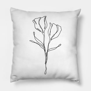 Wildflower Line Art | Floral Botanical Minimalist Lineart Pillow