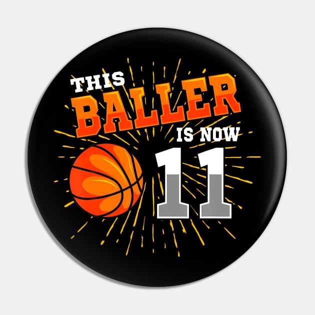 This Baller Is Now 11 Basketball 11th Birthday Party Pin by Namatustee