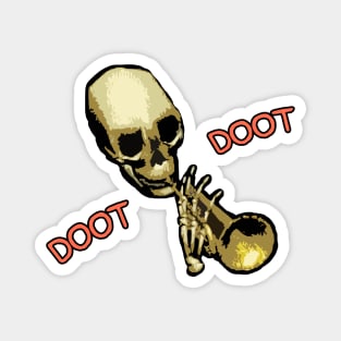 Doot Doot Mr Skeletal Skull Trumpet Meme Magnet