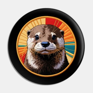 Otter Embroidered Patch Pin