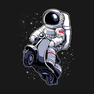 Astronaut Ridding Vespa In Space T-Shirt