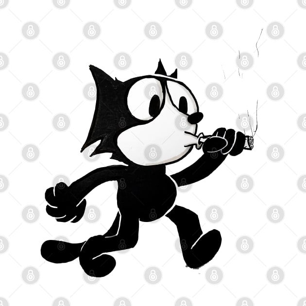 Felix The Cat Start Smoking by its Doodles