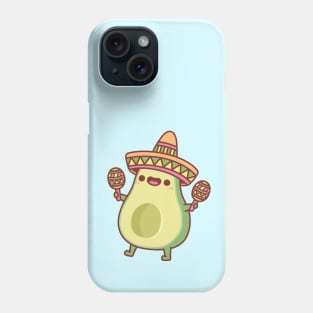 Cute Avocado With Sombrero Hat And Maracas Phone Case