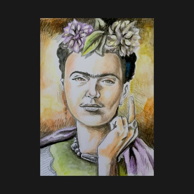 Frida Kahlo giving YOU the finger! by charlesstat3