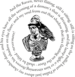 Edgar Allan Poe Raven Poem - Bust Of Pallas Athena 1 Magnet