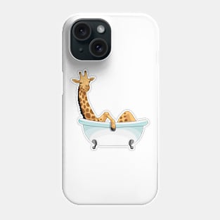 Giraffe Bath Bathtub Phone Case