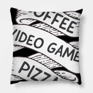 Coffee,  video games, pizza Pillow